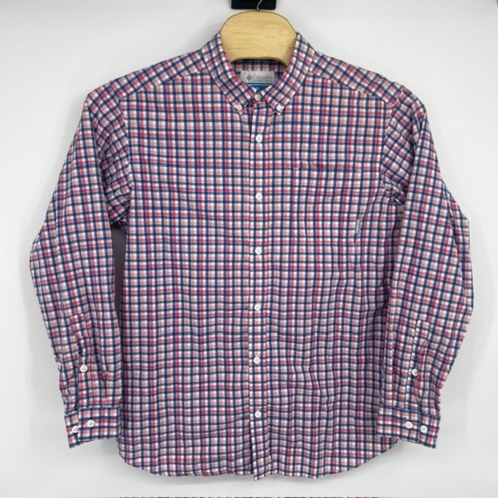 Columbia Sportswear Men's Large Long Sleeve Gingham Check Button Down Shirt